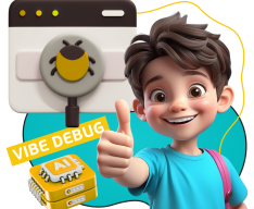 Тестирование & Vibe Debug. Охотники за багами - КИБЕРшкола программирования для детей, компьютерные курсы для школьников, начинающих и подростков - KIBERone г. Каменск-Уральский